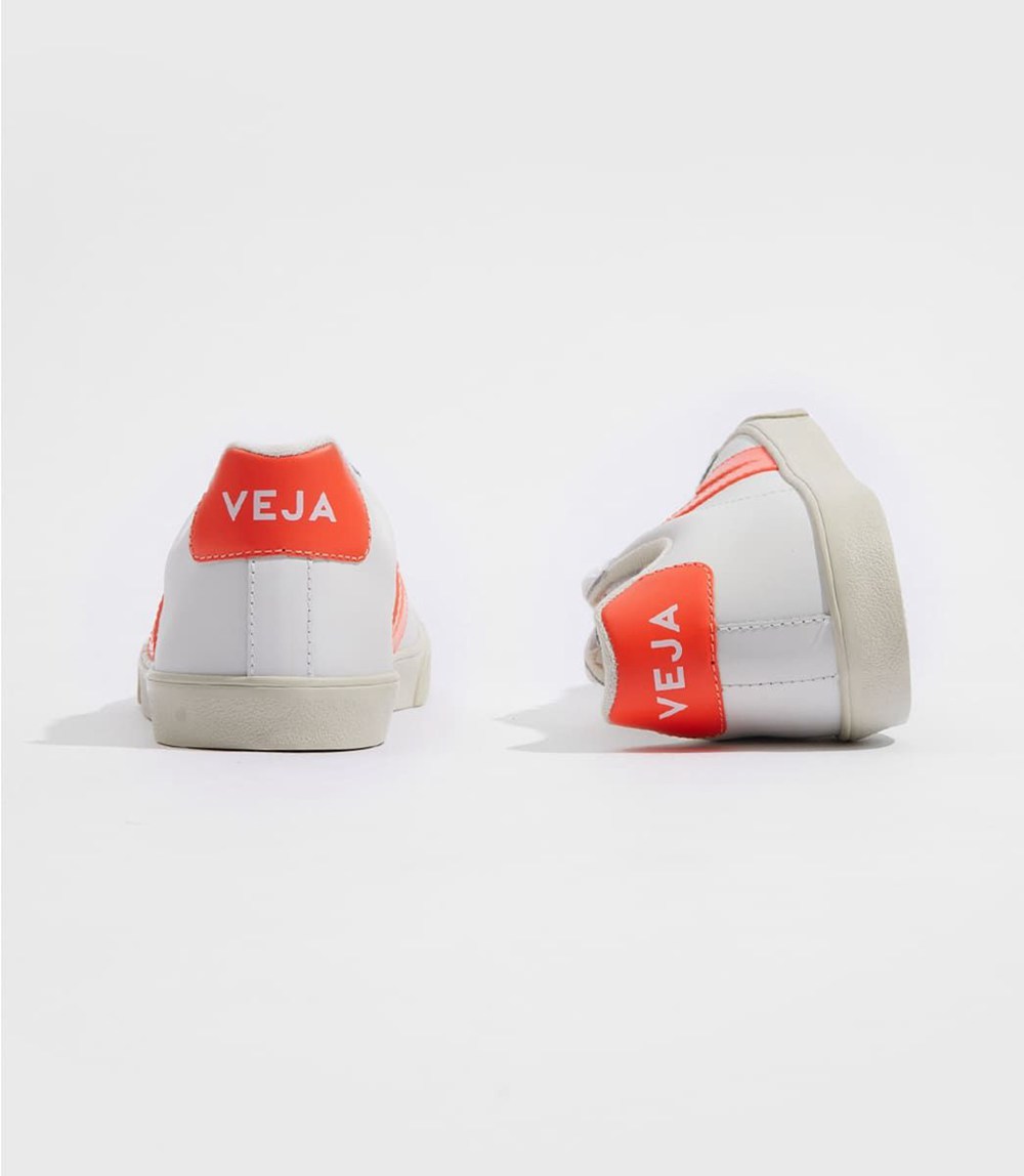 Veja Trainers Mens White/Orange - Esplar Leather - GCZX-70319